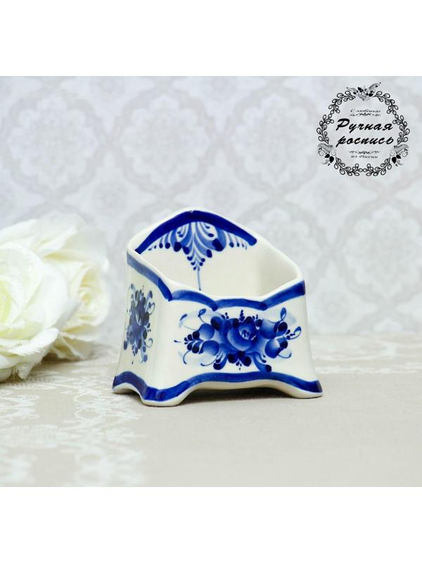 Подставка для губки, 6х9 см, гжель, фарфор