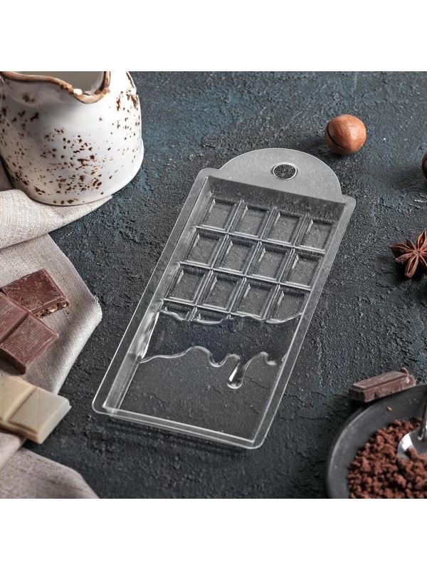 Форма для шоколада и конфет «Шоколад горячий», 7×15×1 см, цвет прозрачный