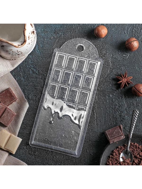 Форма для шоколада и конфет «Шоколад горячий», 7×15×1 см, цвет прозрачный