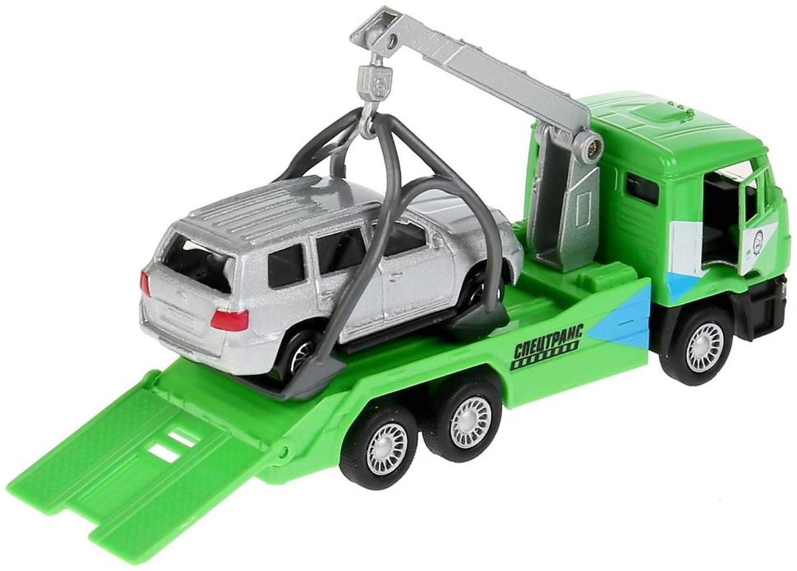 Набор металлических инерционных машин «Камаз-эвакуатор + Toyota Land Cruiser», 12 см и 7,5 см