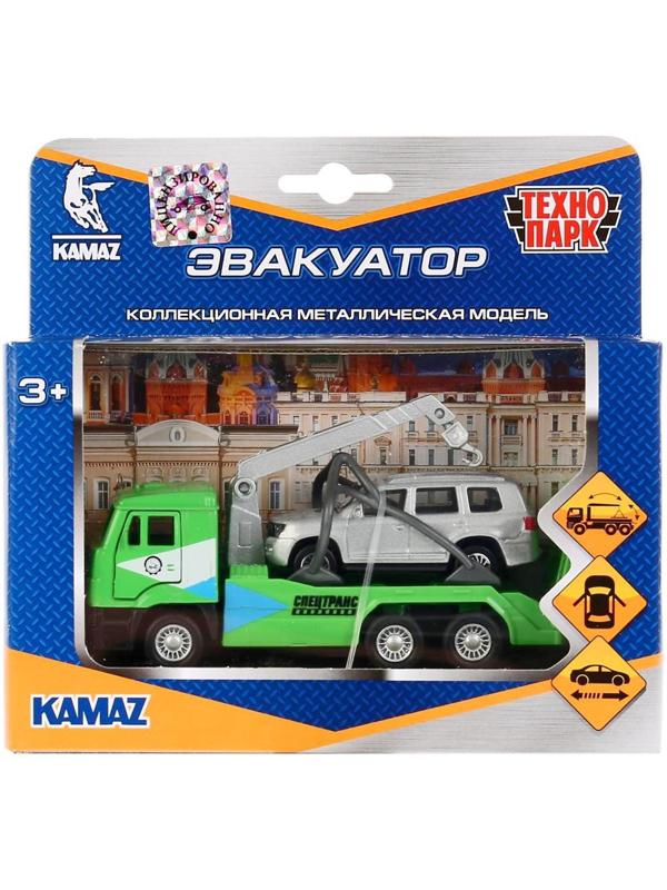 Набор металлических инерционных машин «Камаз-эвакуатор + Toyota Land Cruiser», 12 см и 7,5 см