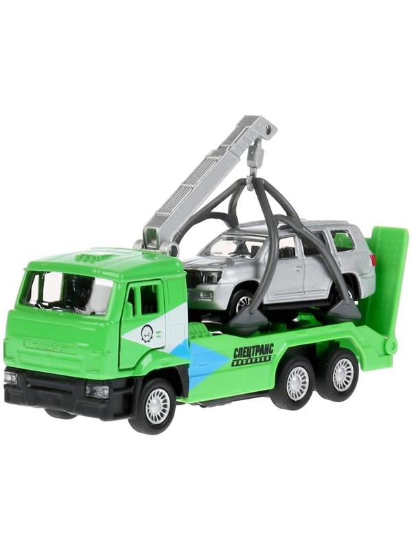 Набор металлических инерционных машин «Камаз-эвакуатор + Toyota Land Cruiser», 12 см и 7,5 см
