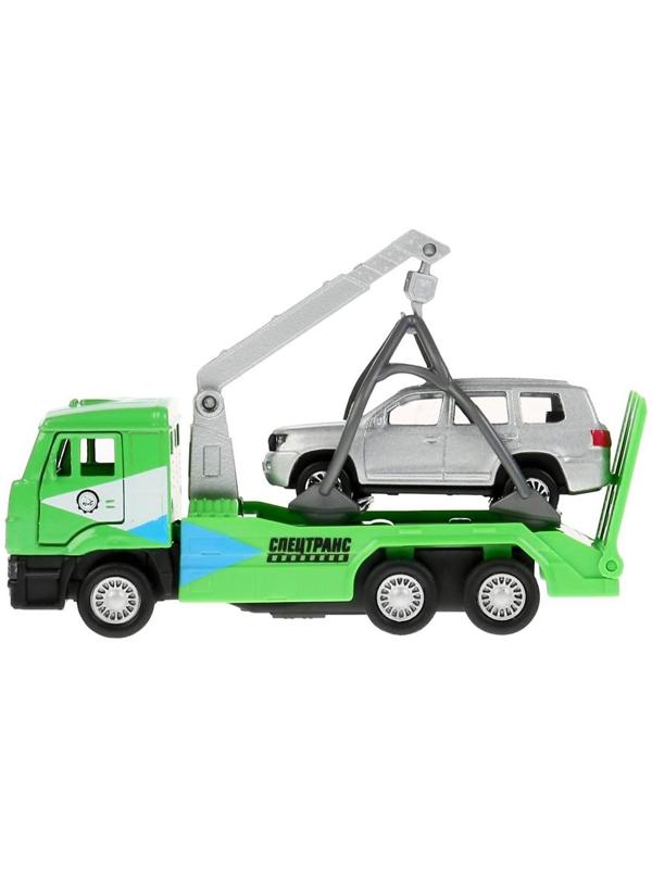 Набор металлических инерционных машин «Камаз-эвакуатор + Toyota Land Cruiser», 12 см и 7,5 см