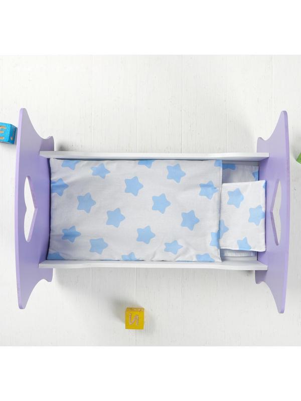 Кроватка-люлька «Сердце ангела» белый/сиреневый, МИКС