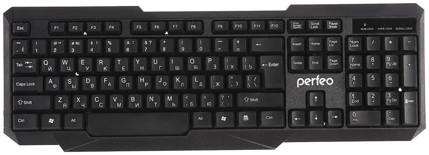 Клавиатура Perfeo FREEDOM PF-5191, беспроводная, мембранная, USB, 1xAA (нет в компл), чёрная