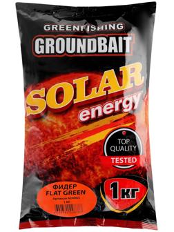 Прикормка Greenfishing Solar Energy, фидер Flat Green, 1 кг
