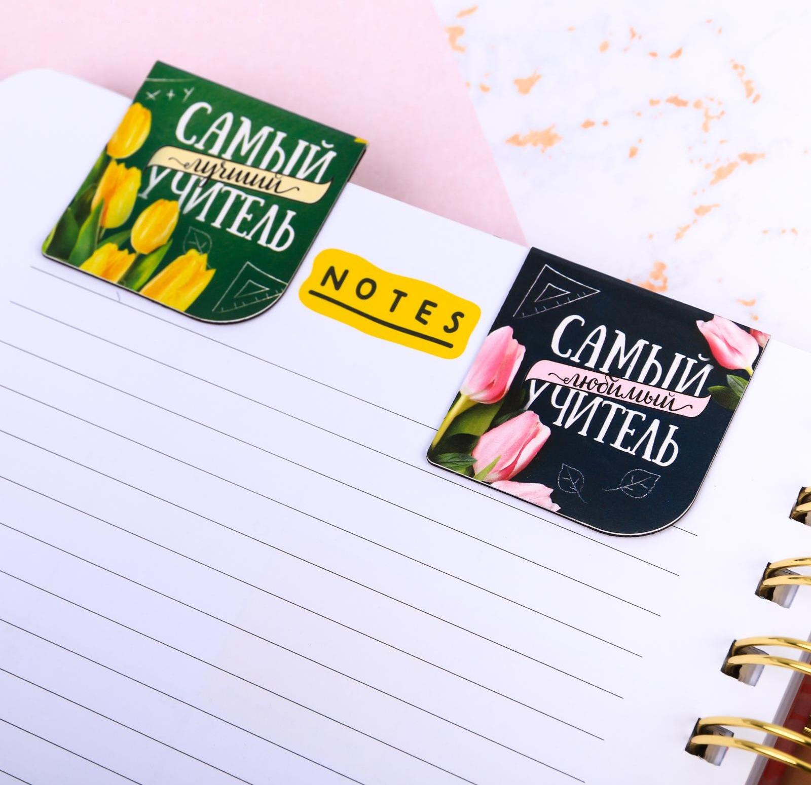 Магнитные закладки «Любимому учителю», 4 шт