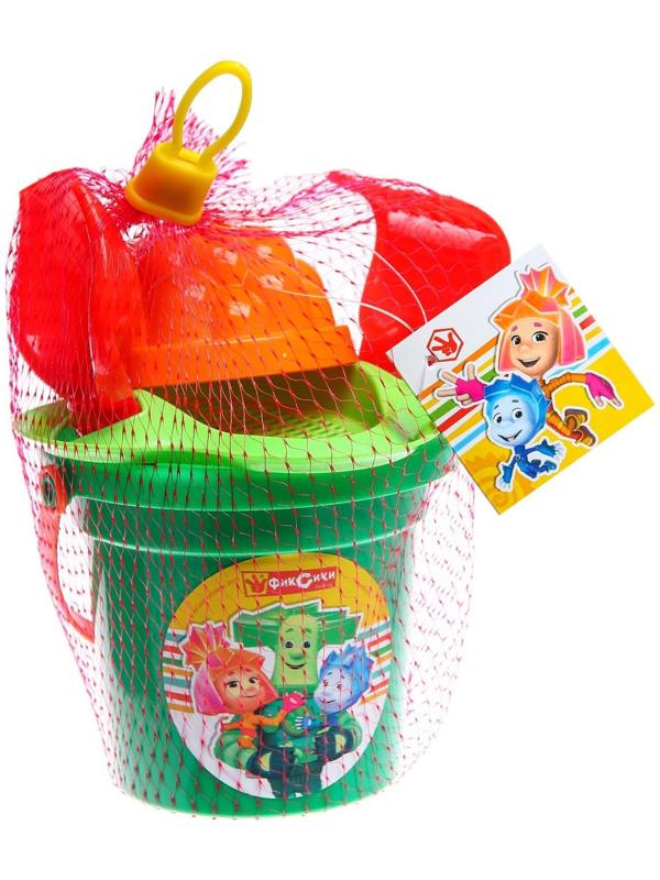 Набор для игры в песке: ведро, сетка, лопата, грабли, 2 формочки, ФИКСИКИ цвет МИКС, 530 мл