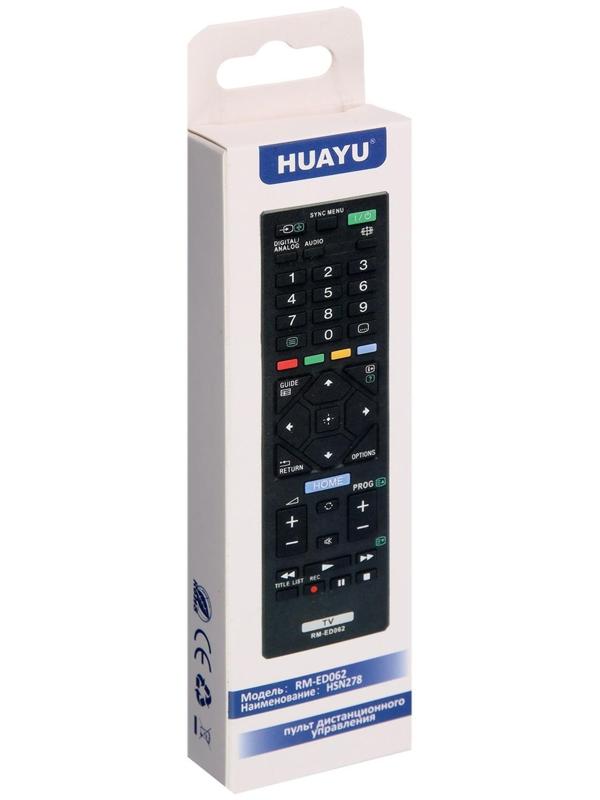 Пульт ДУ Huayu RM-ED062, для ТВ Sony, универсальный, черный