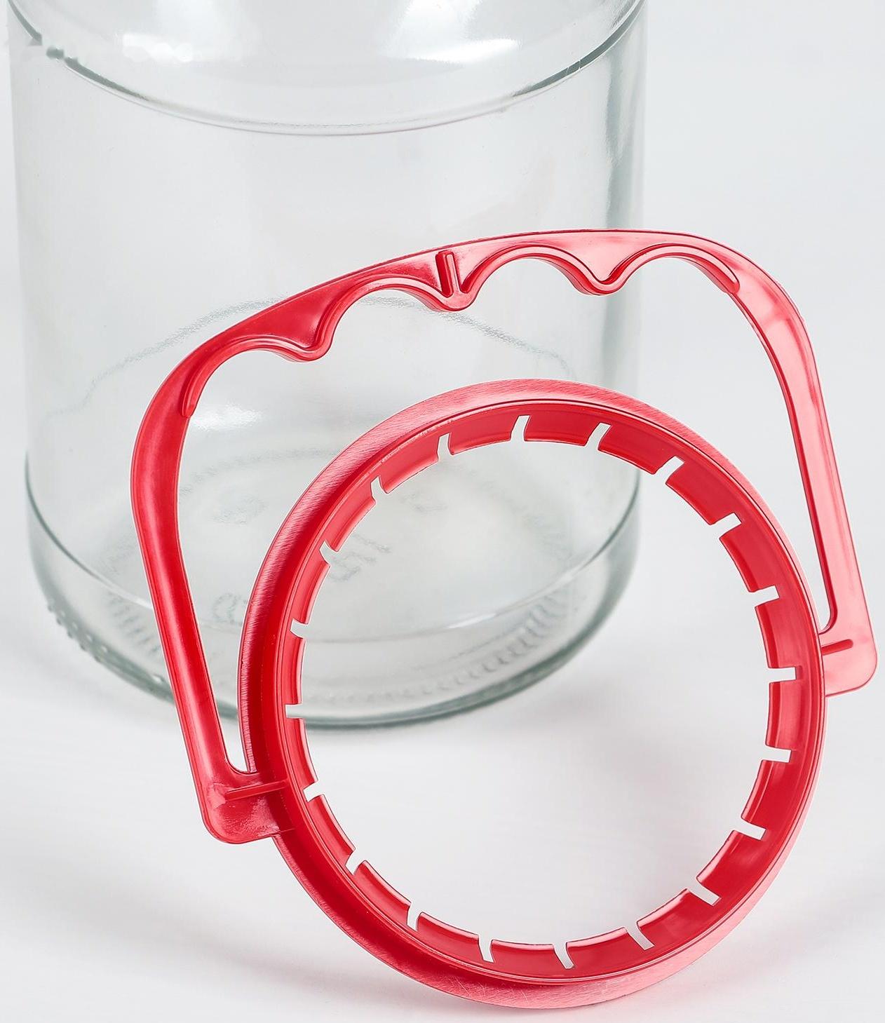 Ручка для стеклянных банок, d = 82 мм, цвет красный