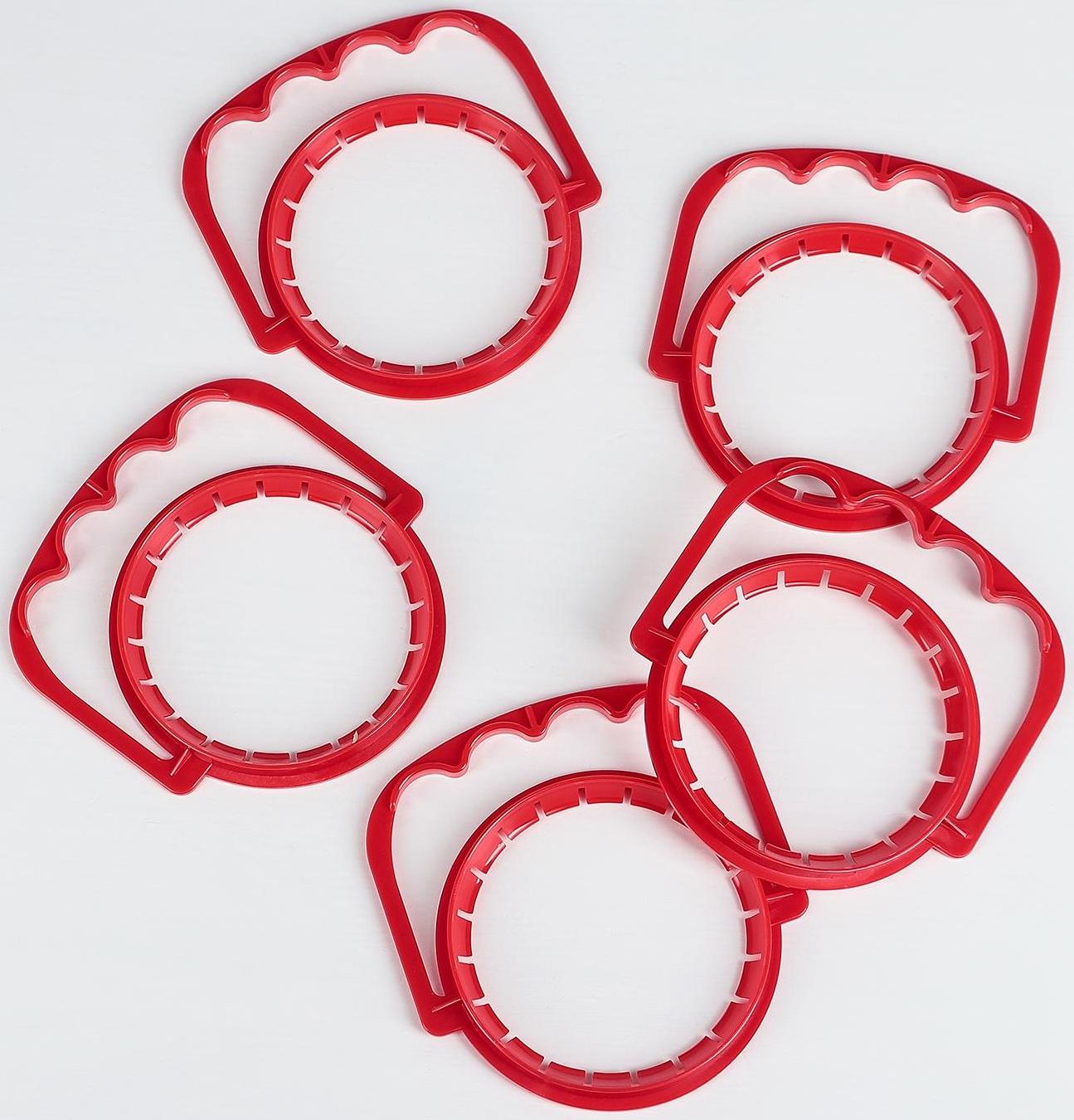 Ручка для стеклянных банок, d = 82 мм, цвет красный