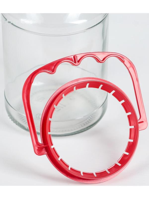 Ручка для стеклянных банок, d = 82 мм, цвет красный