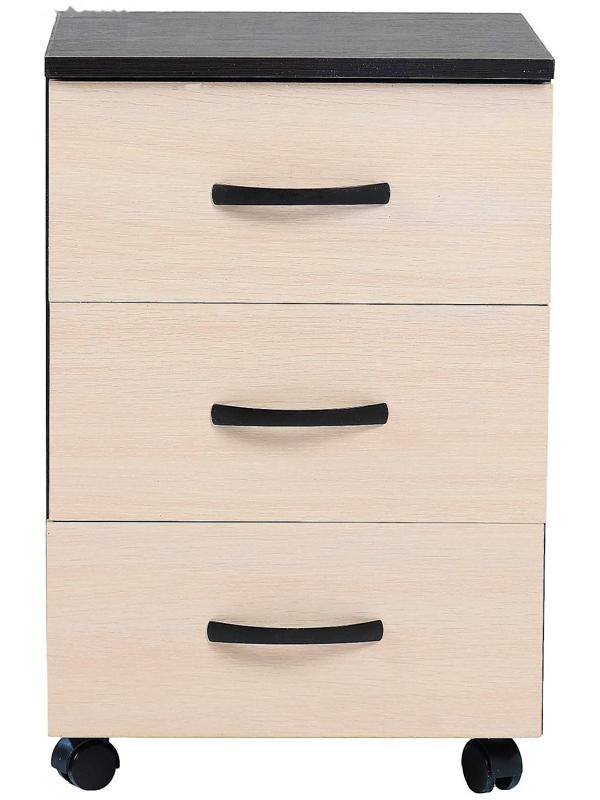 Тумба выкатная на 3 ящика 400х400х600 венге/дуб молочный