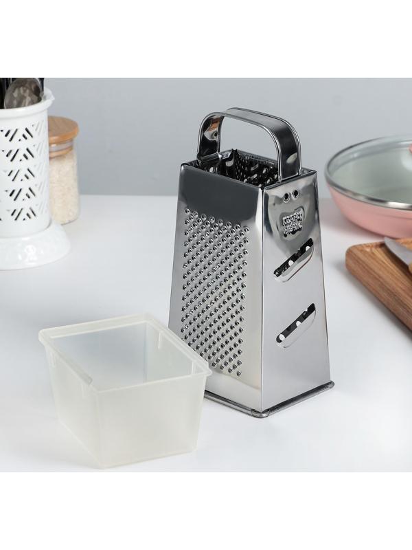 Тёрка «Сталь», 4 грани, из нержавеющей стали, 11×9×27 см