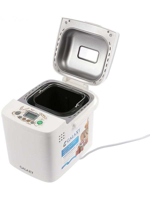 Хлебопечь Galaxy GL 2701, 600 Вт, 19 программ, до 0.75 кг, выбор цвета корочки, белая