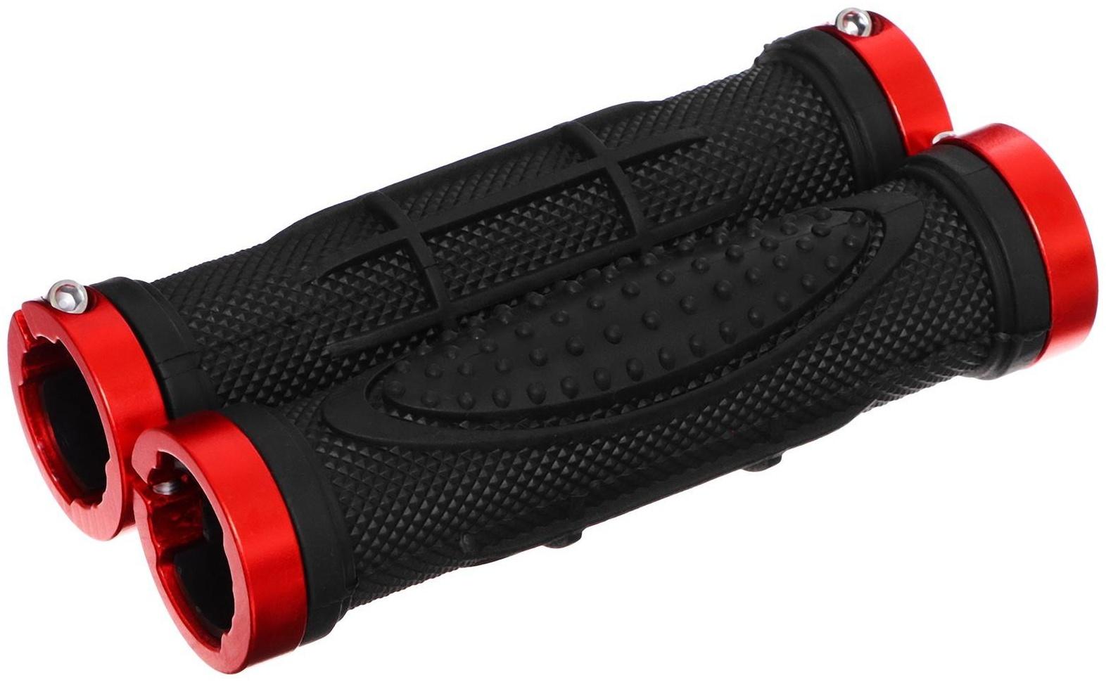Грипсы 130 мм, lock on, цвет чёрный/красный