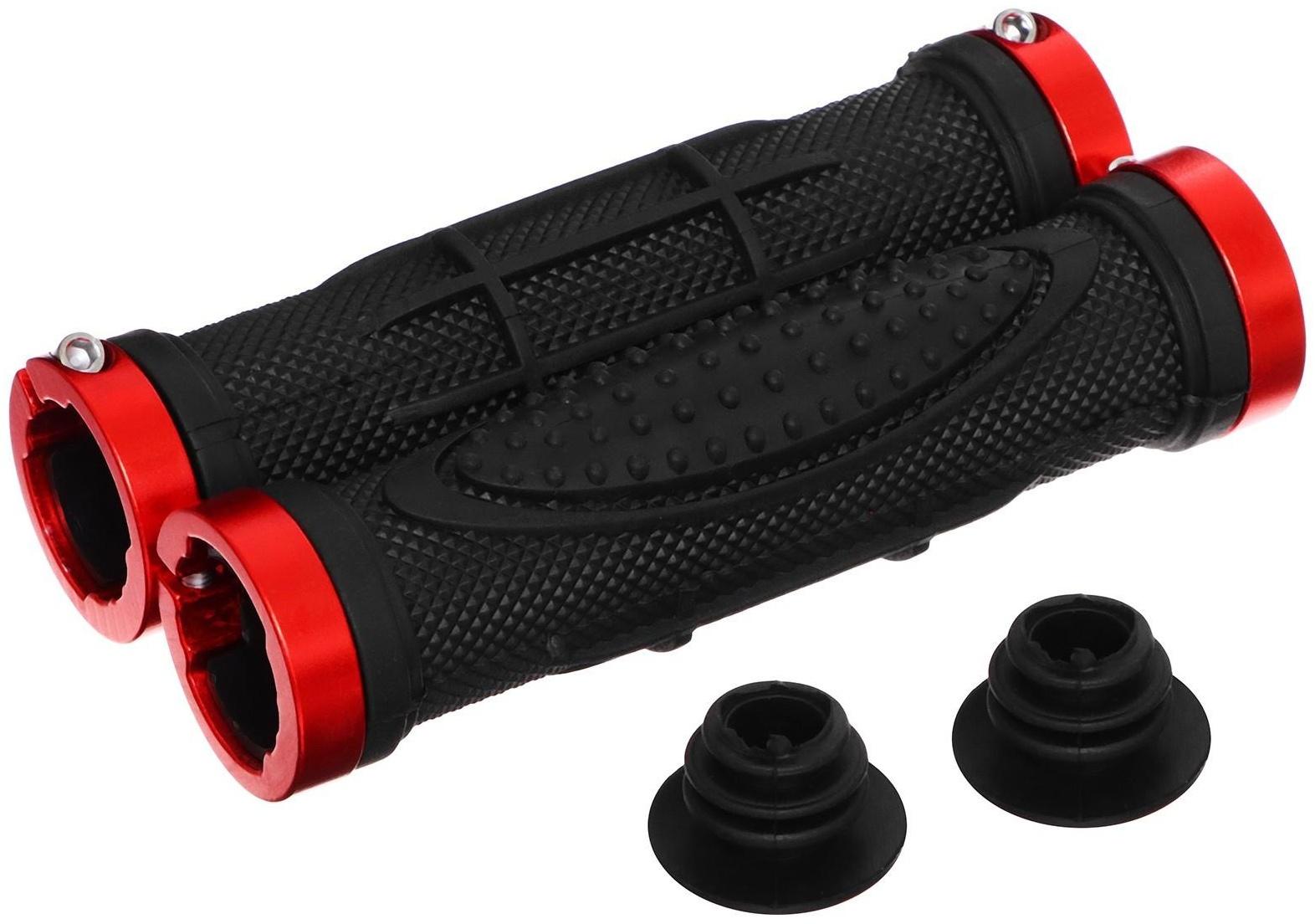 Грипсы 130 мм, lock on, цвет чёрный/красный