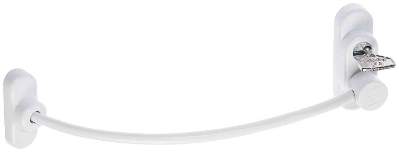 Замок блокирующий для окон Penkid с тросом, с ключом, белый