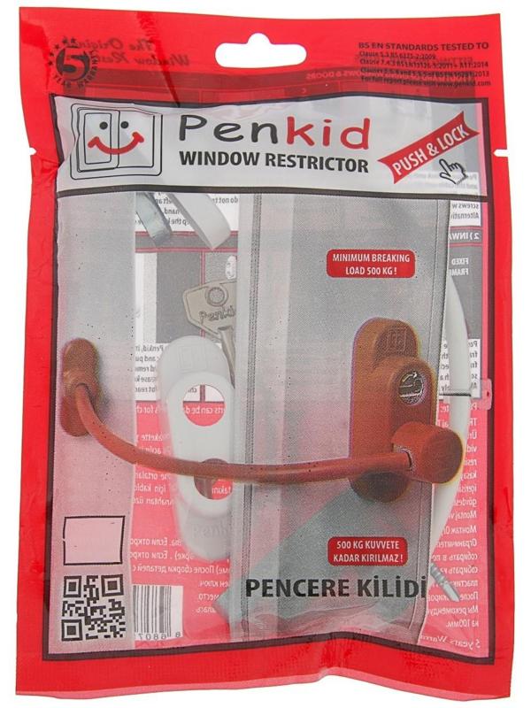 Замок блокирующий для окон Penkid с тросом, с ключом, белый