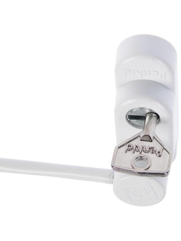 Замок блокирующий для окон Penkid с тросом, с ключом, белый