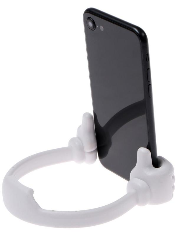 Подставка для телефона LuazON, в форме рук, регулируемая ширина, белая