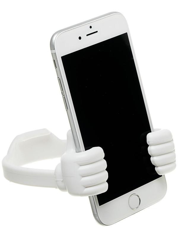 Подставка для телефона LuazON, в форме рук, регулируемая ширина, белая