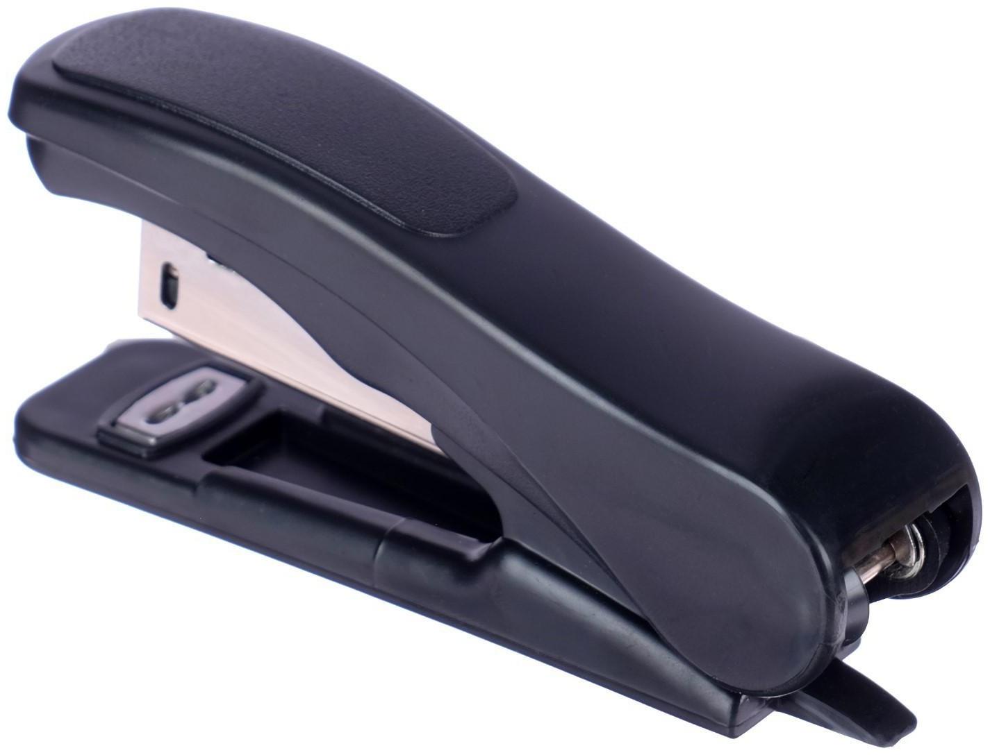 Степлер № 10, до 18 листов, Attomex, встроенный антистеплер, чёрный