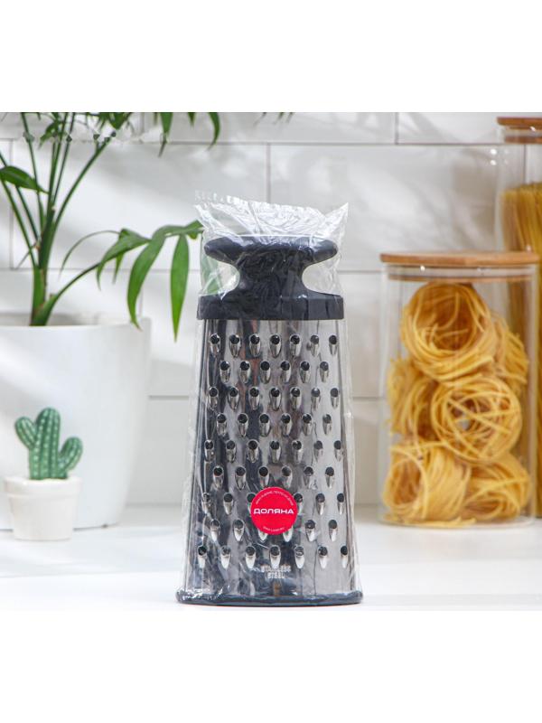 Тёрка овальная Доляна «Профи», 24×12×6 см, прорезиненная, цвет ручки чёрный