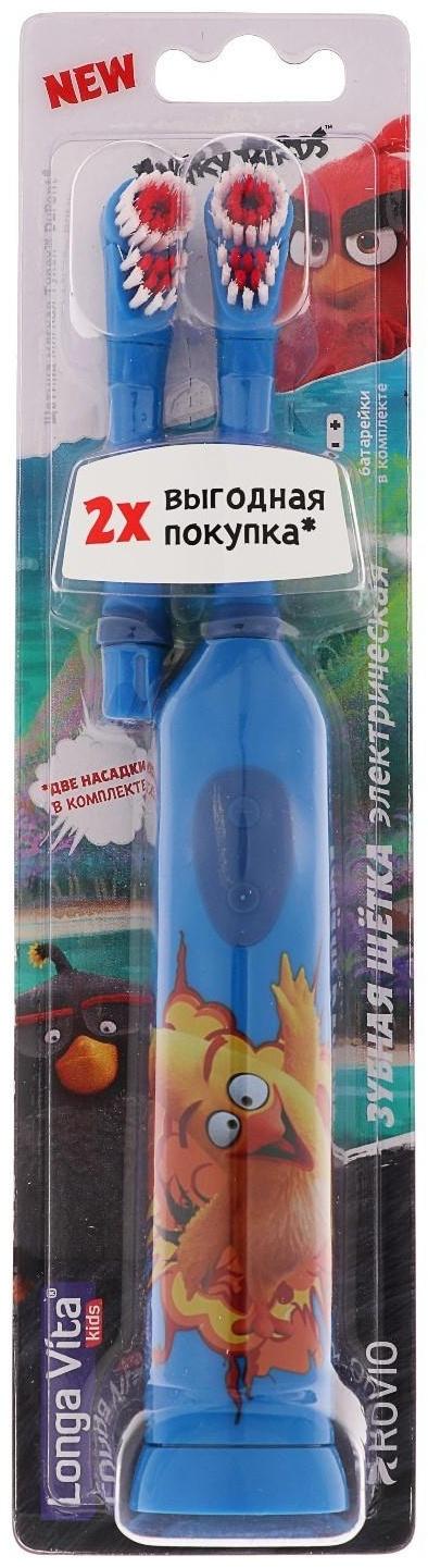 Электрическая зубная щетка Longa Vita Angry Birds KAB-1, вибрац., + насадка, от 3 лет, МИКС