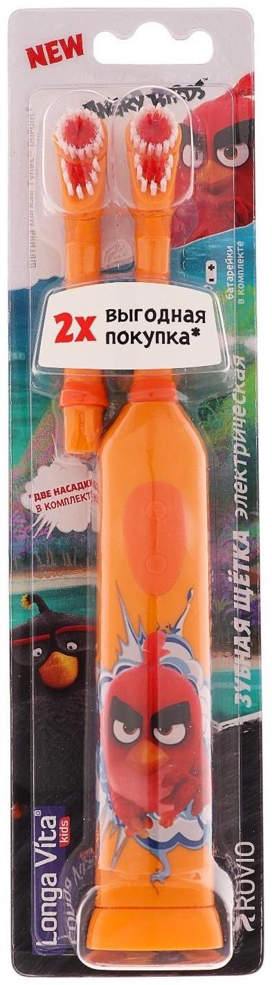 Электрическая зубная щетка Longa Vita Angry Birds KAB-1, вибрац., + насадка, от 3 лет, МИКС