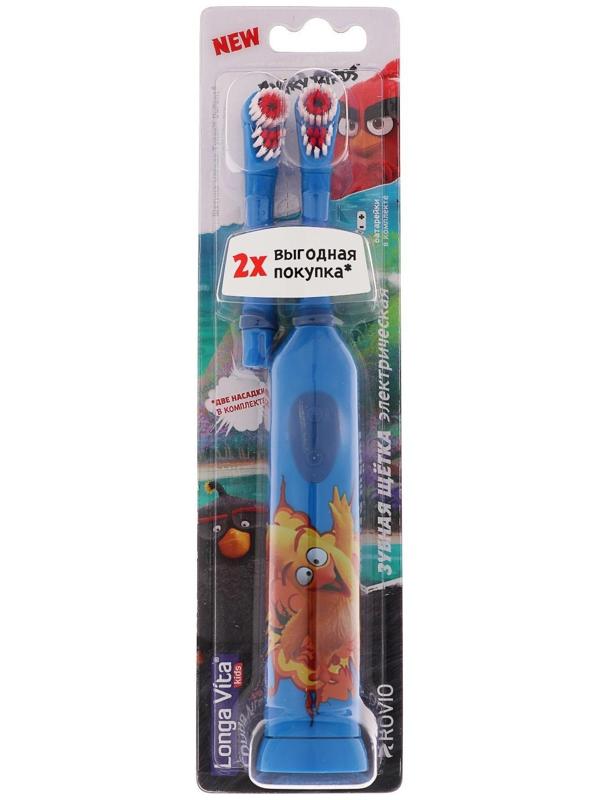 Электрическая зубная щетка Longa Vita Angry Birds KAB-1, вибрац., + насадка, от 3 лет, МИКС