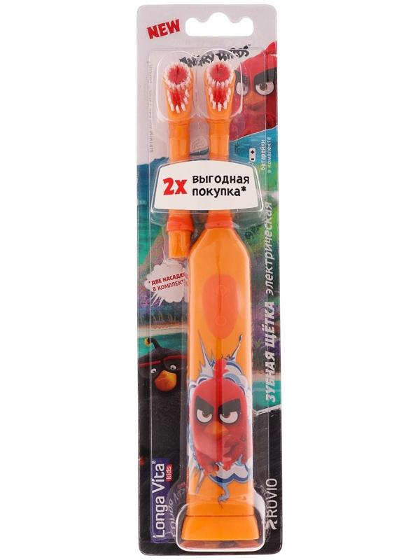 Электрическая зубная щетка Longa Vita Angry Birds KAB-1, вибрац., + насадка, от 3 лет, МИКС