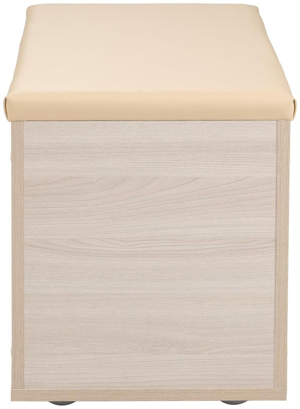 Пуф Герда, 600х355х432 Ясень шимо светлый/экокожа бежевая