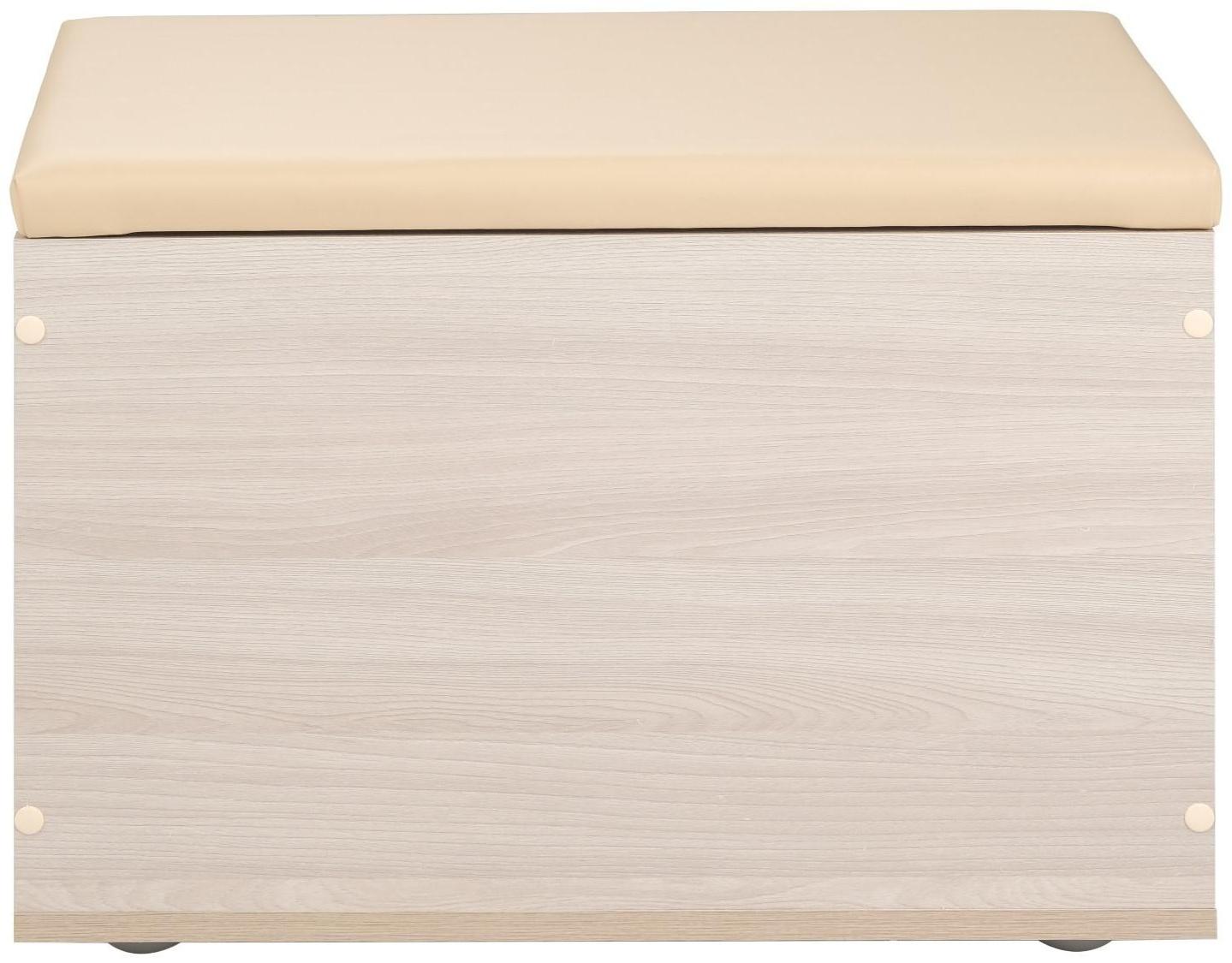 Пуф Герда, 600х355х432 Ясень шимо светлый/экокожа бежевая