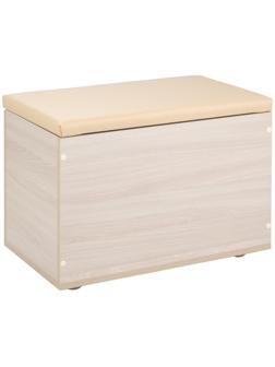 Пуф Герда, 600х355х432 Ясень шимо светлый/экокожа бежевая