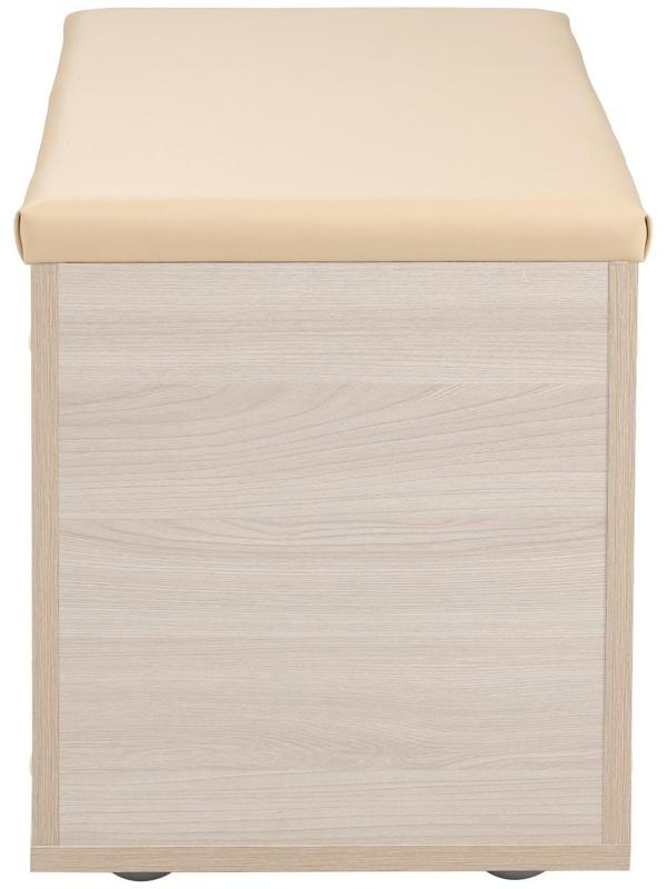 Пуф Герда, 600х355х432 Ясень шимо светлый/экокожа бежевая