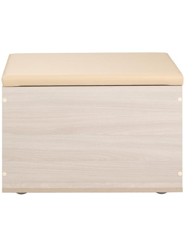 Пуф Герда, 600х355х432 Ясень шимо светлый/экокожа бежевая