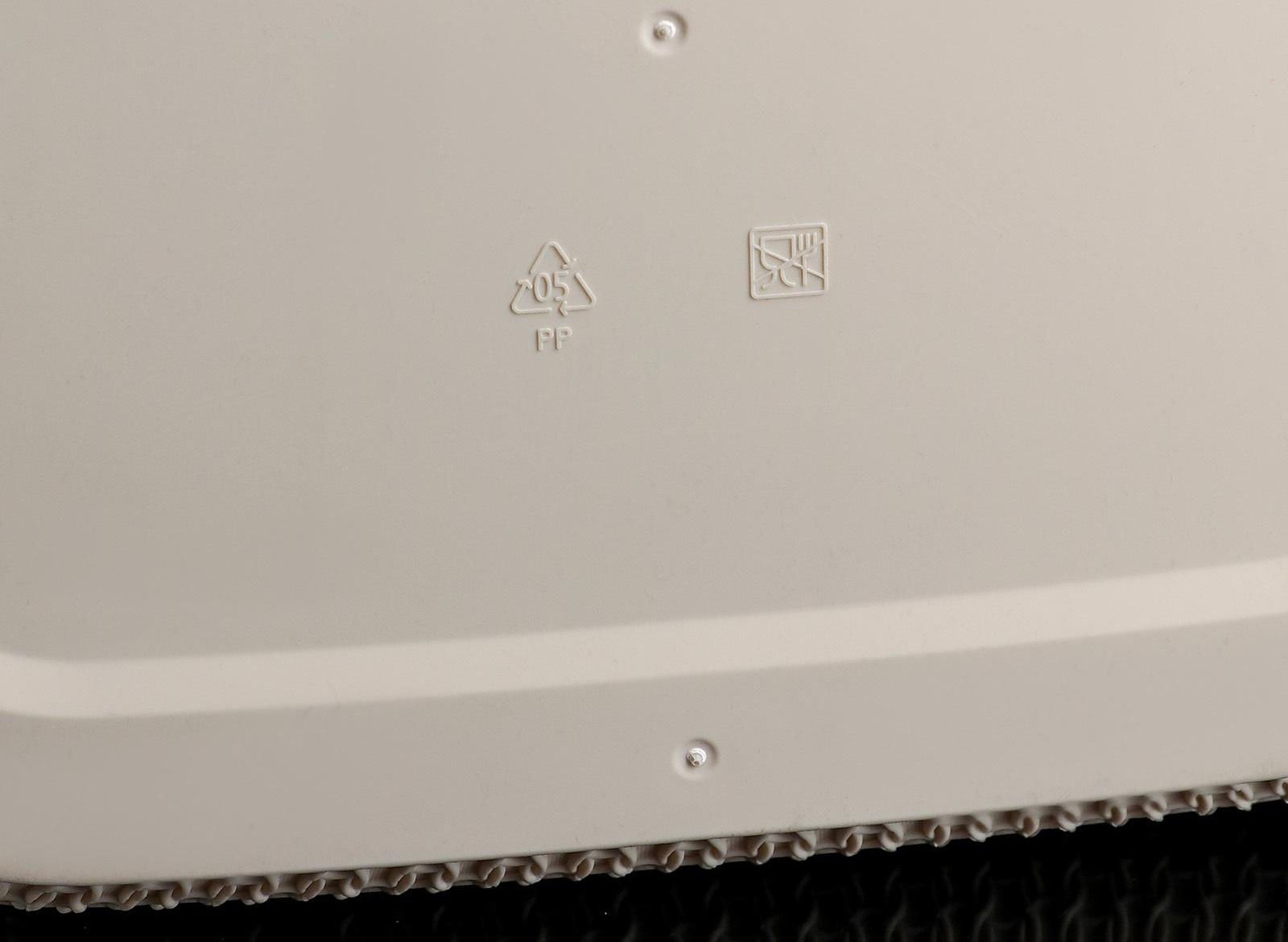 Корзина бельевая с крышкой «Вязание», 55 л, 45×36×57 см, цвет белый ротанг