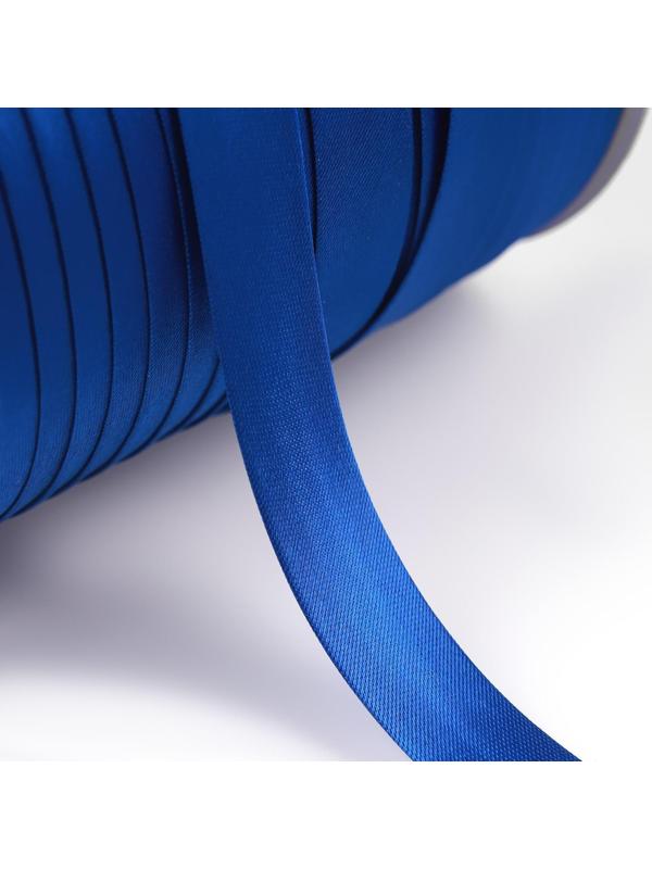 Косая бейка атласная, 15 мм × 132 м, цвет васильковый F213