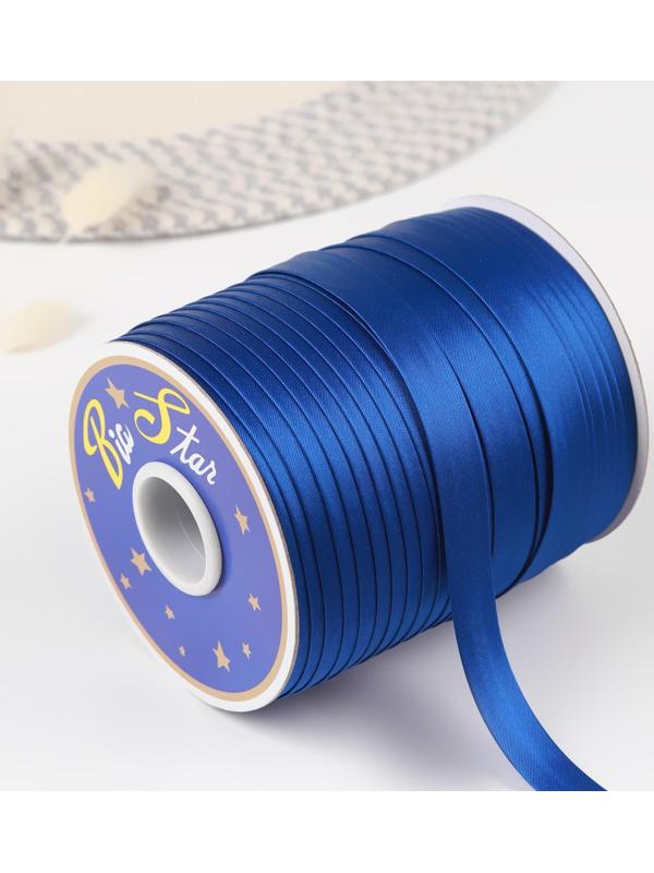 Косая бейка атласная, 15 мм × 132 м, цвет васильковый F213