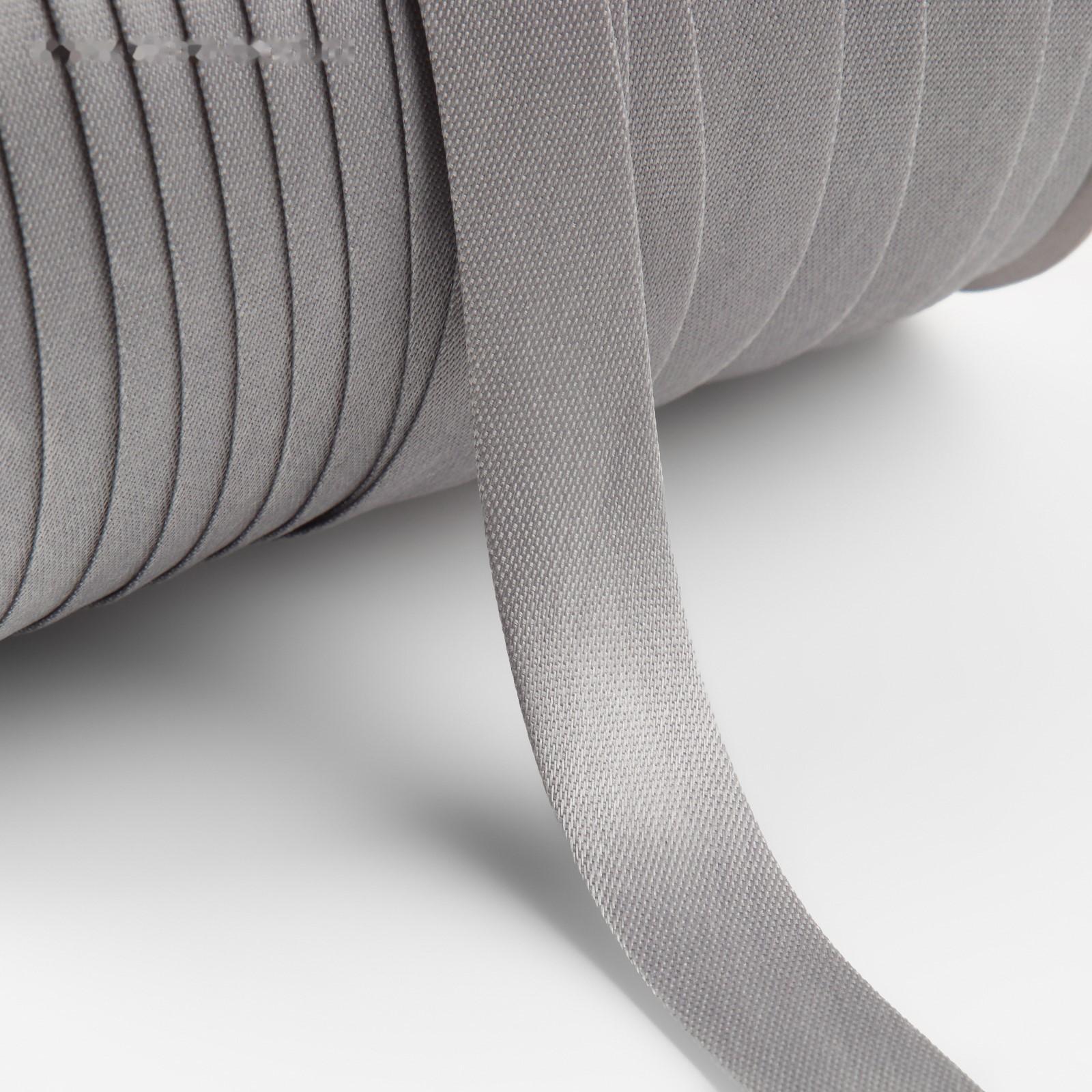 Косая бейка атласная, 15 мм × 132 м, цвет серый F316