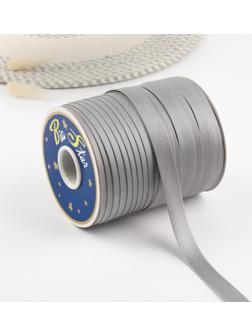 Косая бейка атласная, 15 мм × 132 м, цвет серый F316