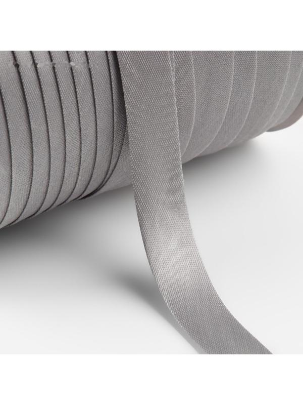 Косая бейка атласная, 15 мм × 132 м, цвет серый F316