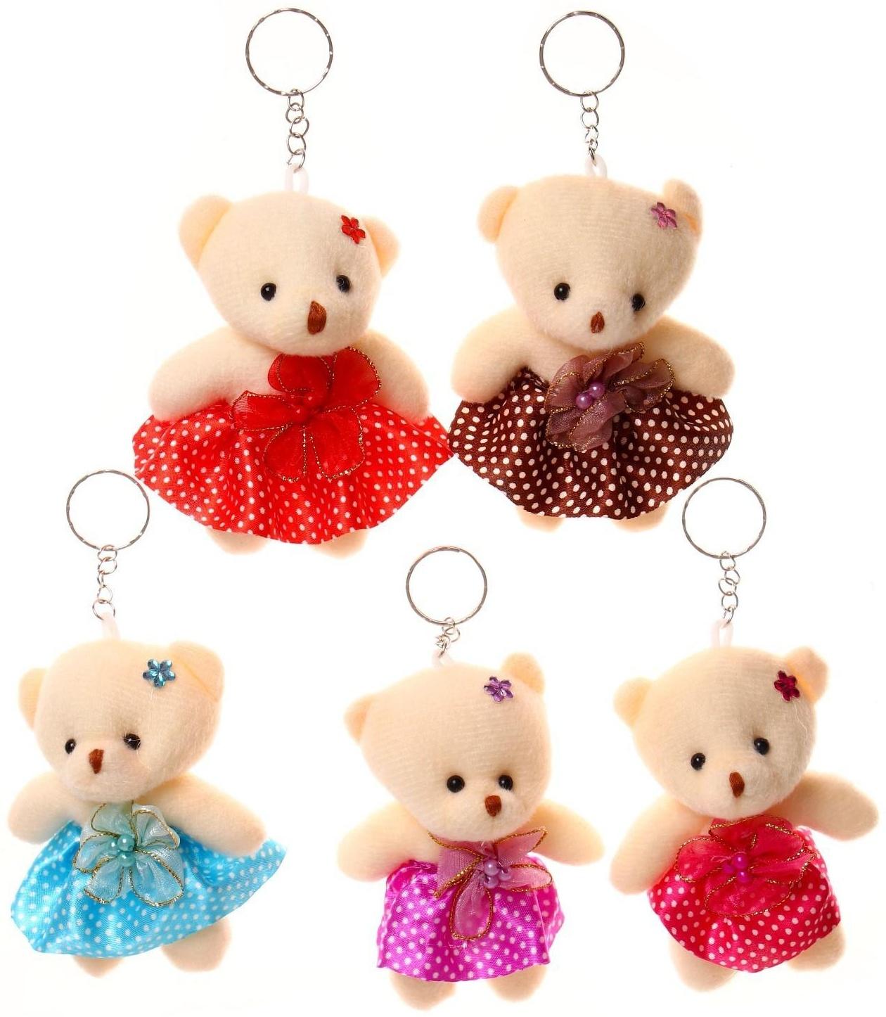 Подвеска «Мишка в юбочке с цветком», цвета МИКС