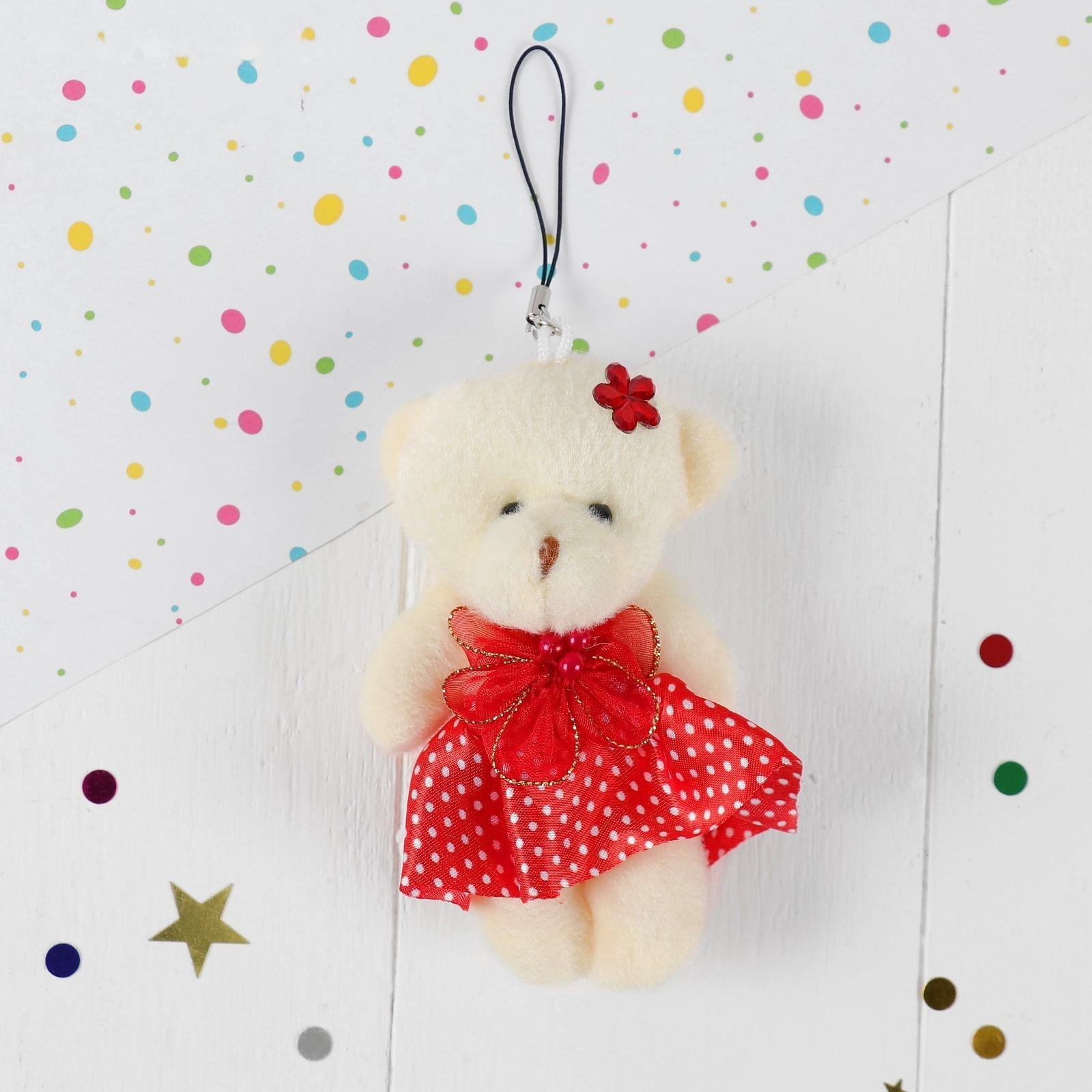 Подвеска «Мишка в юбочке с цветком», цвета МИКС