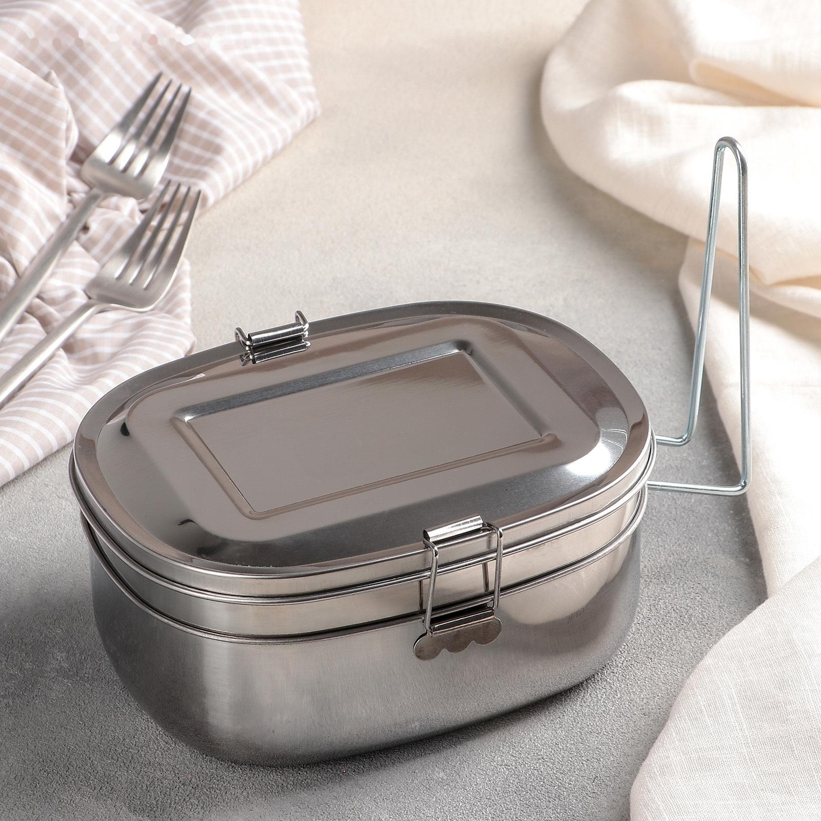 Контейнер из нержавеющей стали с держателем, 17×13, 2 уровня