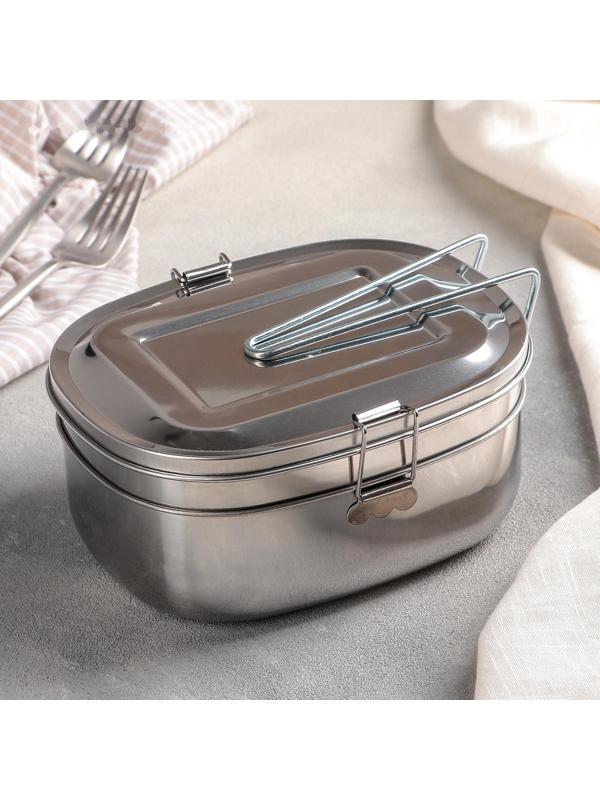 Контейнер из нержавеющей стали с держателем, 17×13, 2 уровня