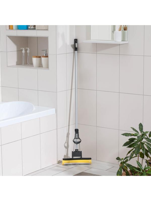 Швабра для мытья пола Доляна, PVA с роликовым отжимом, ручка 120 см, насадка 27 см, цвет МИКС