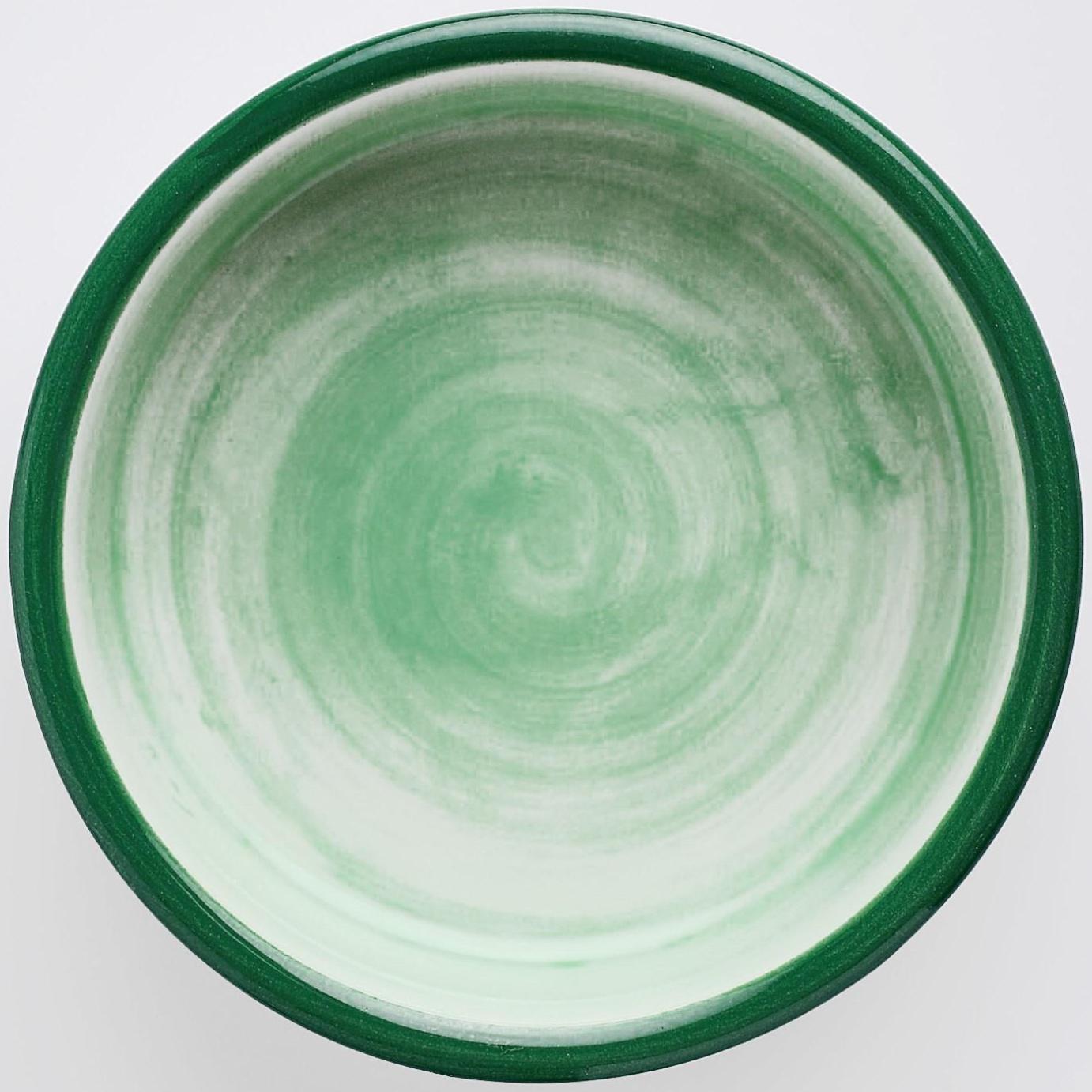 Миска керамическая для грызунов двухцветная с морковками, 100 мл, 8,8х8,8х3 см, зелёно-белая