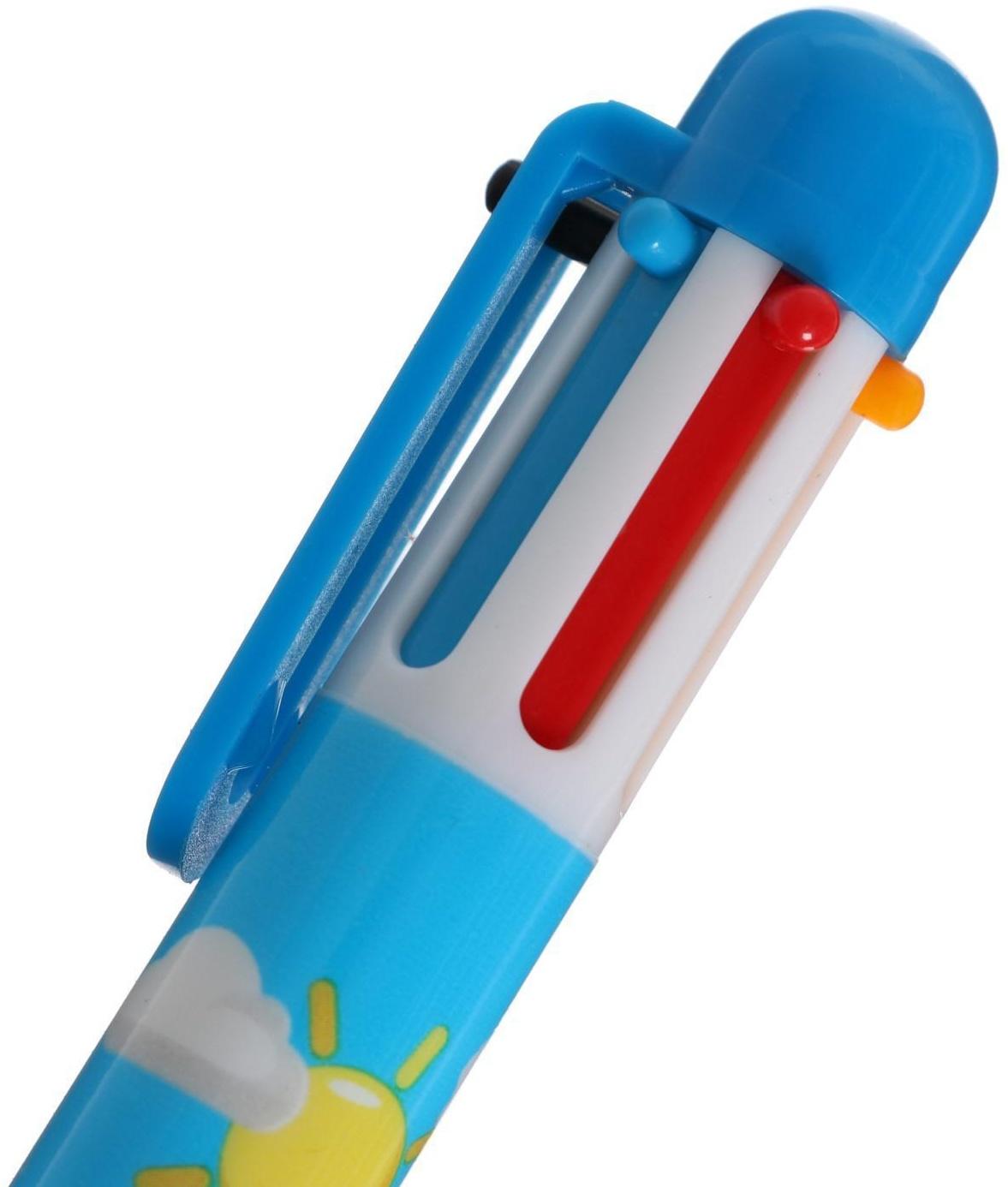 Ручка шариковая, автоматическая, 6-ти цветная, корпус МИКС (штрихкод на штуке)